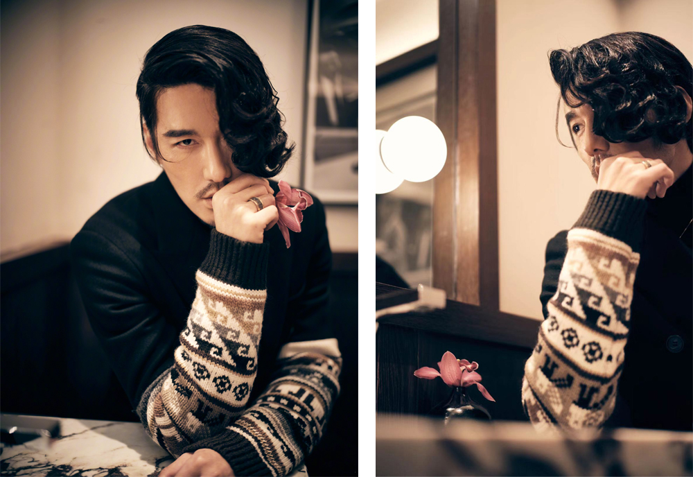 原创男模胡兵首次尝试拉面头,遮住半边脸五官深邃,雅痞风造型太迷人