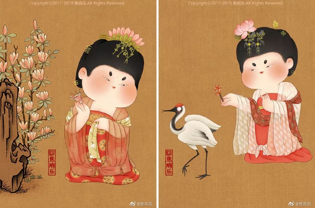 丹青画坊她靠画胖脸圈粉无数成艺术界的异类笔下的胖美人不仅萌而且还