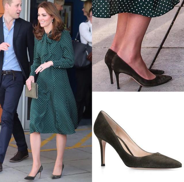 凯特王妃王室穿搭法则,同色系高跟鞋搭配礼服,光彩照人