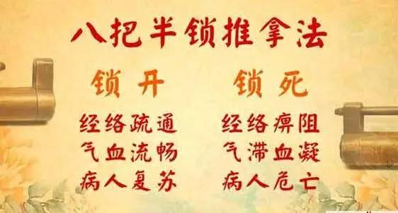 这锁位之首要算推拿开锁中最为精妙的"八把半锁":包括青龙,紫金,返魂