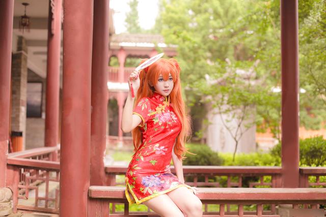 三组日本动漫新世纪福音战士角色明日香cosplay作品欣赏