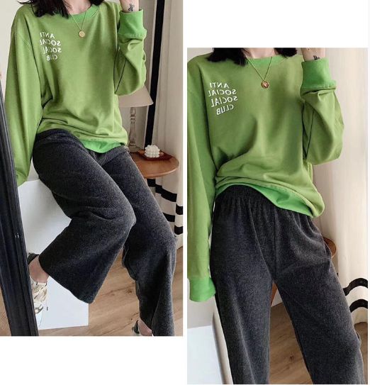 绿色让针织阔腿裤成为你冬日衣橱里最心爱的一条裤子吧.