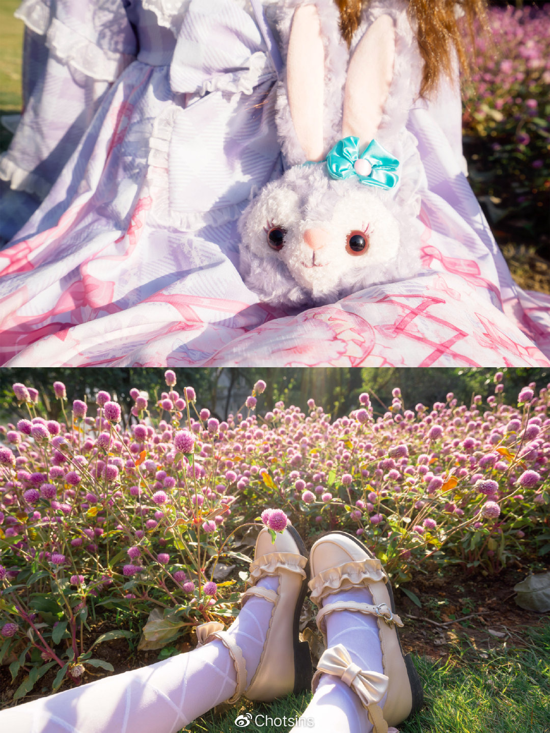 在这温暖的午后,躺在草坪上静静地享受一下阳光~这是妹纸新买的洛丽塔