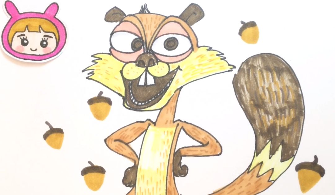 【动漫绘画馆】-熊出没松鼠蹦蹦~5岁 _可乐