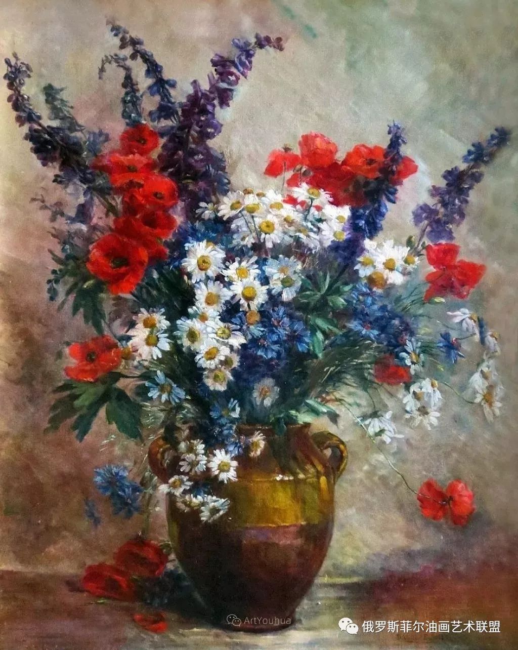 法国画家尤金亨利柯乔瓦花卉油画作品赏析