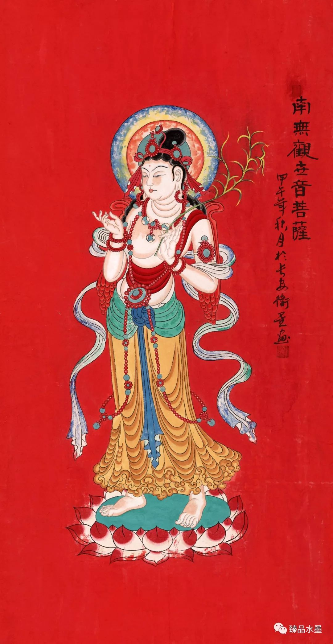 南无观世音菩萨卫星作品 释迦说法图卫星甘肃灵台人,青年佛像画家