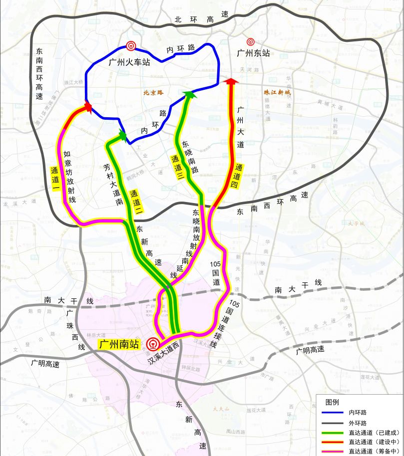 广州市主干道分布图图片