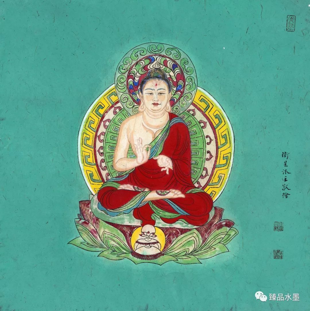 卫星作品 释迦说法图卫星甘肃灵台人,青年佛像画家.