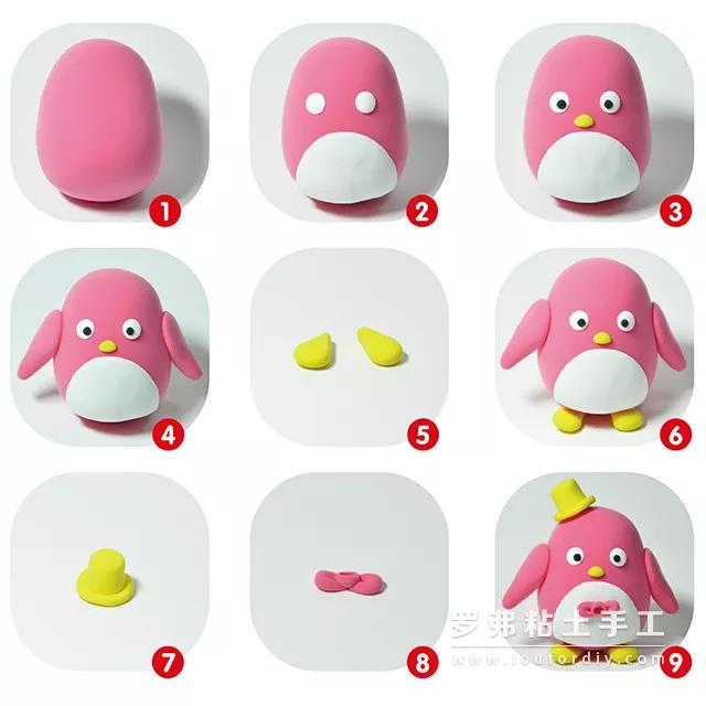 罗弗超轻粘土教程可爱的超轻粘土小企鹅q版制作