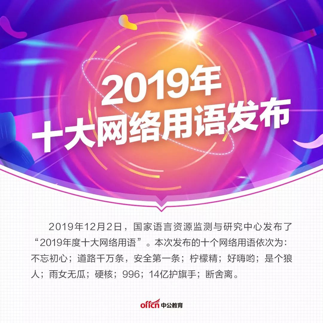 2019年度十大网络用语发布