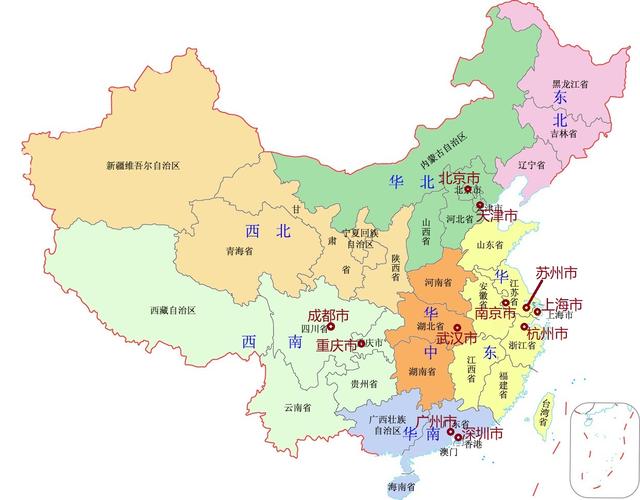 中国城市分布图高清图片