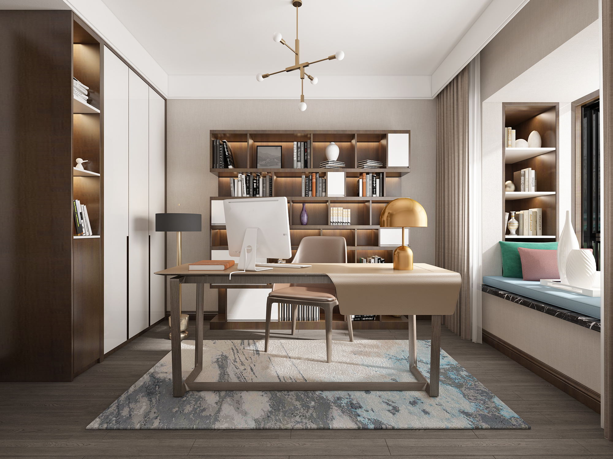 独立书房如何布局才显得实用大方