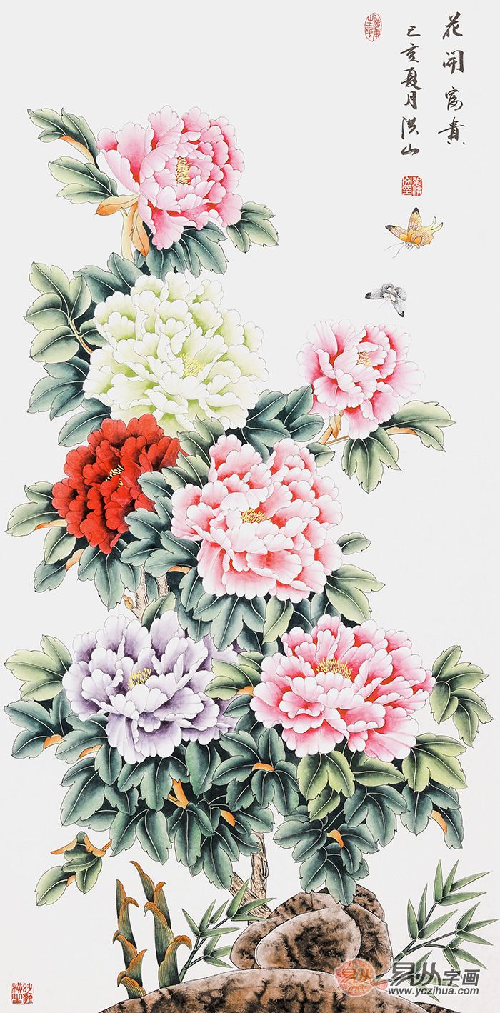 赏花开富贵牡丹图 品味张洪山的花鸟画艺术