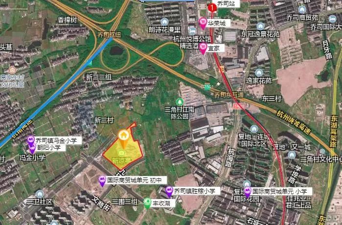 通过拿地宝大数据显示,地块周边配套完善,地块距离地铁1号线乔司南站