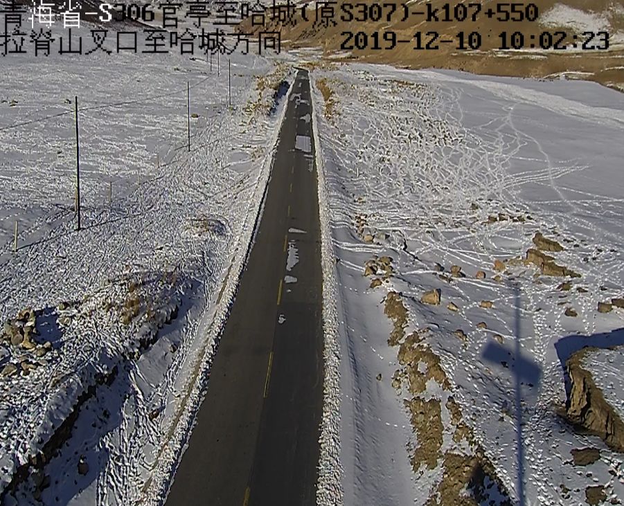 g213线,(祁连县城至边麻沟岔路口)部分路段路面有微薄积雪结冰;(马匹