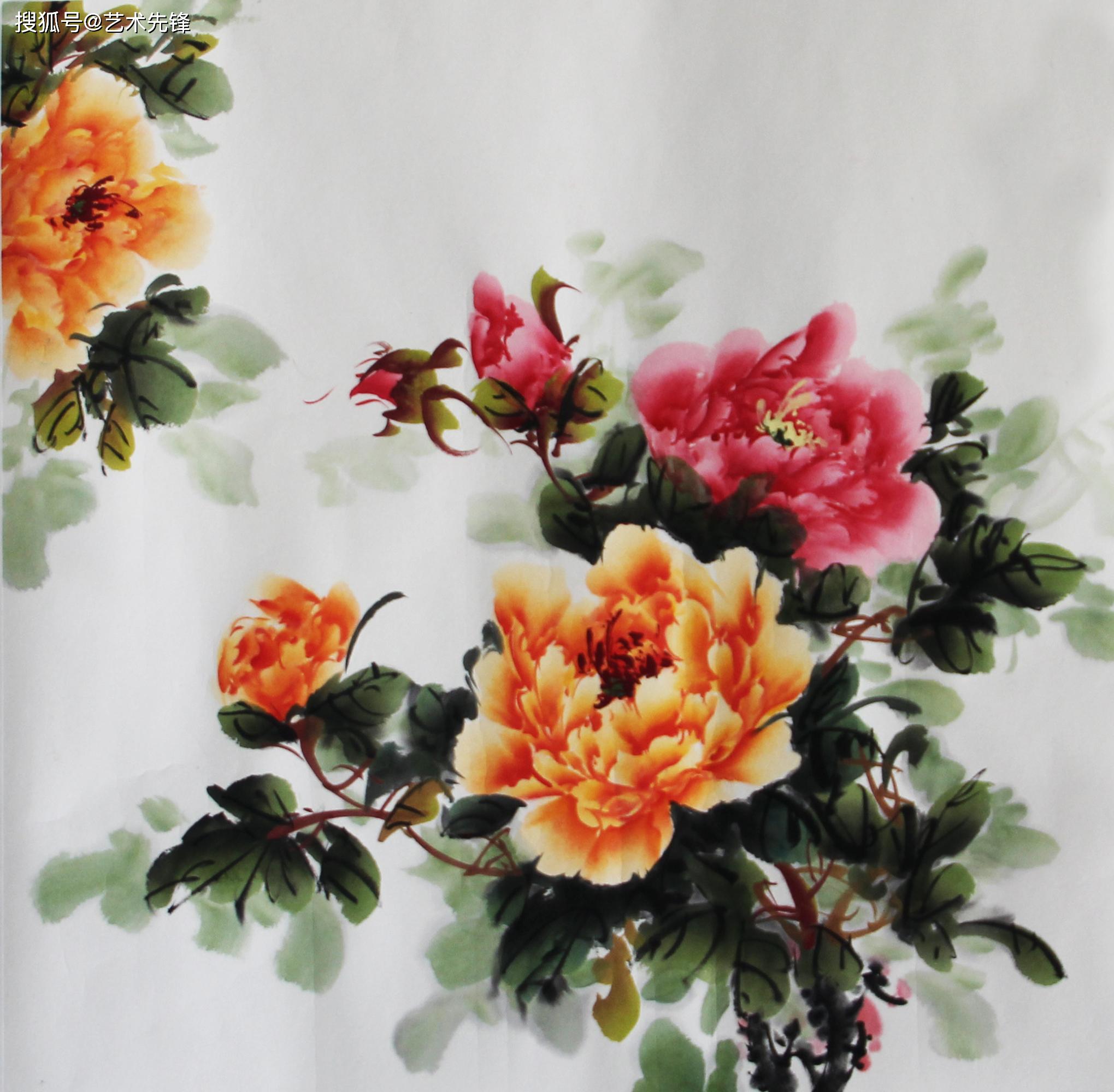 草根画家顾玉杰 牡丹作品欣赏