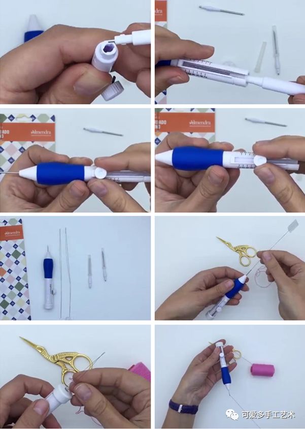 来看看戳针如何装线▼戳几个抱枕给全家人用吧!