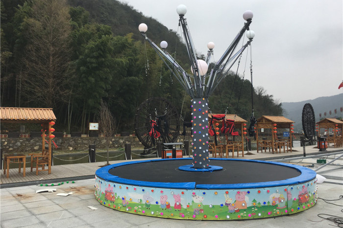 旋转蹦极看起来很好玩