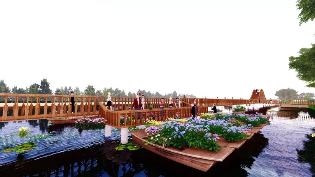 新联坐拥里水河景观最成熟的一段,在乡村振兴的改造中,沿着滨河景观带