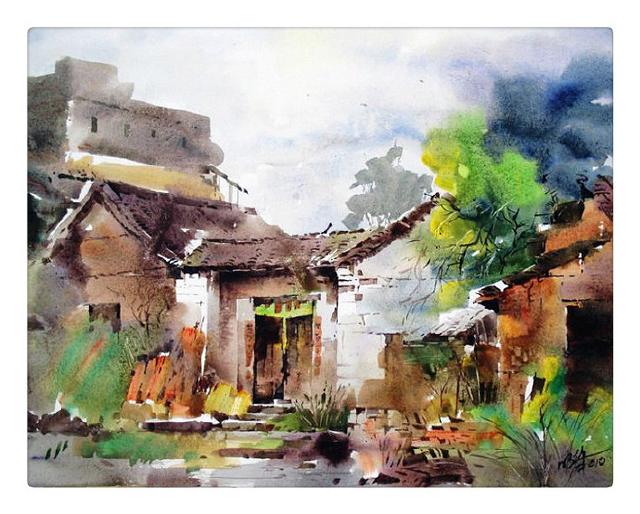 水色空间王明华水彩风景画