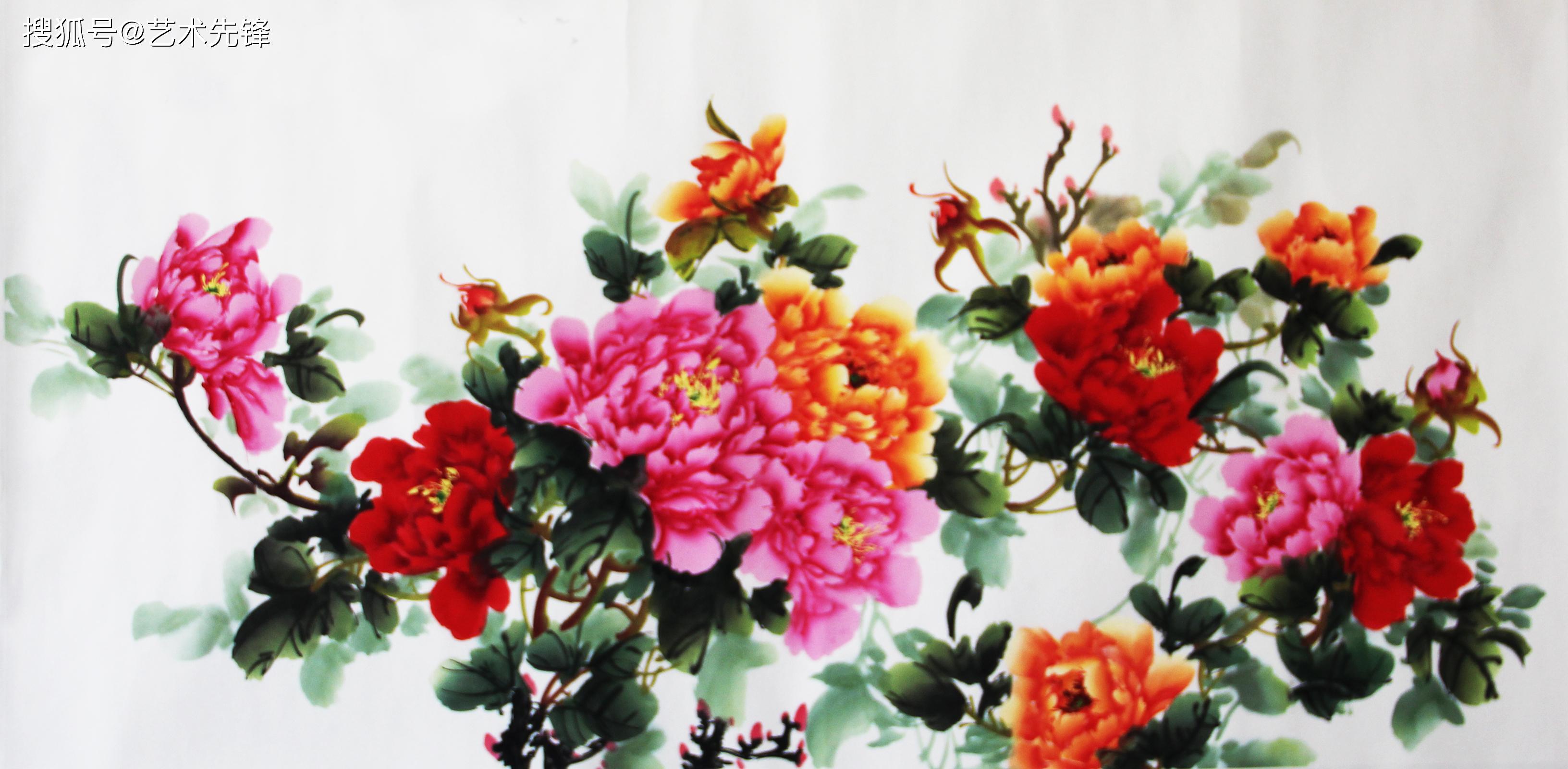 草根画家顾玉杰 牡丹作品欣赏