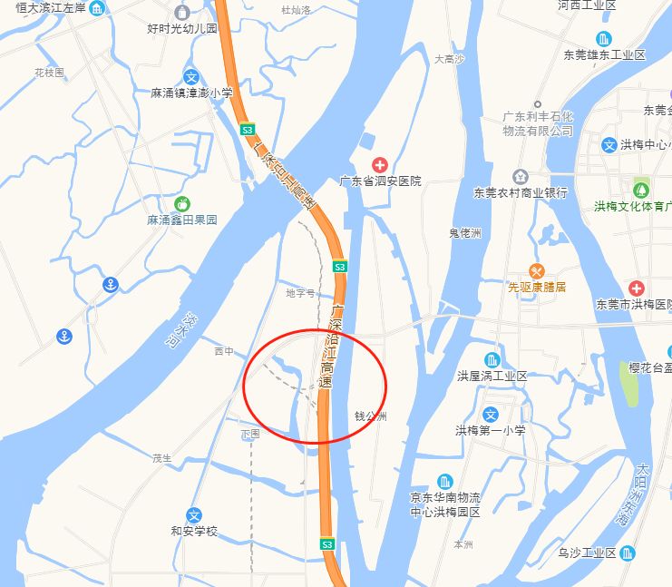 3公里,進出東莞市立沙島精細化工業園區的車輛,都需要從洪梅鎮區中