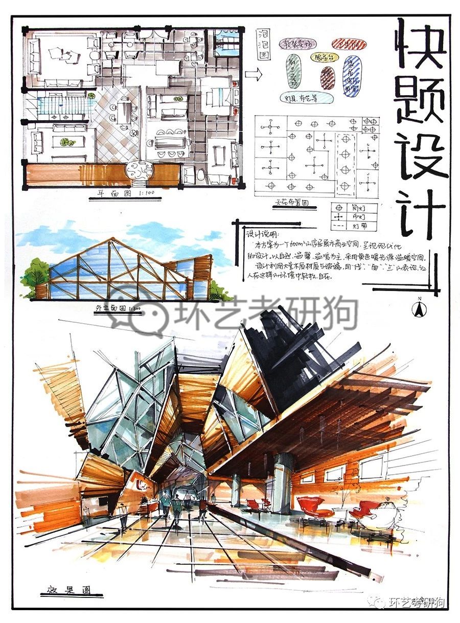 室内快题丨商业展示空间(服装箱包家居茶叶等专卖店)专题作品集锦