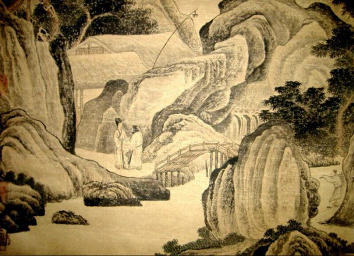 五代 荆浩《雪景山水图》局部