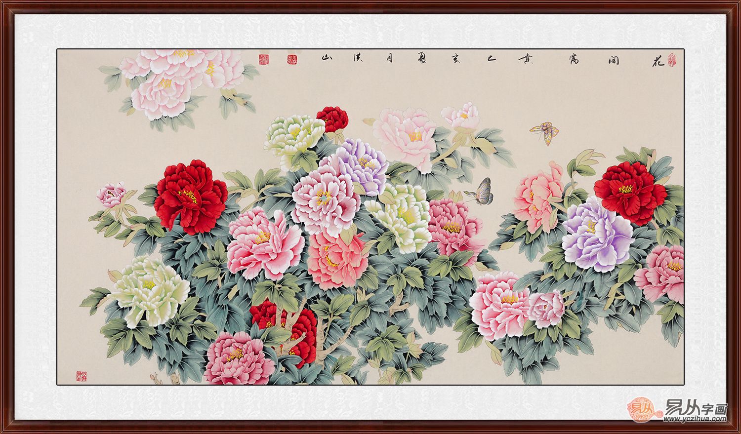 名家花开富贵牡丹画 张洪山六尺横幅佳作赏析