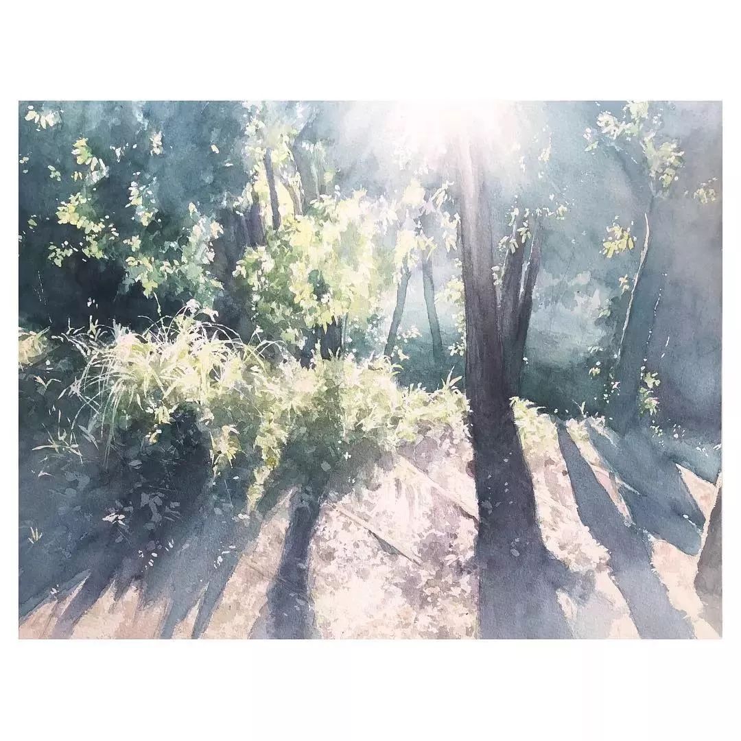 光与影的结合,被阳光沐浴的水彩,耀眼的美!_画面