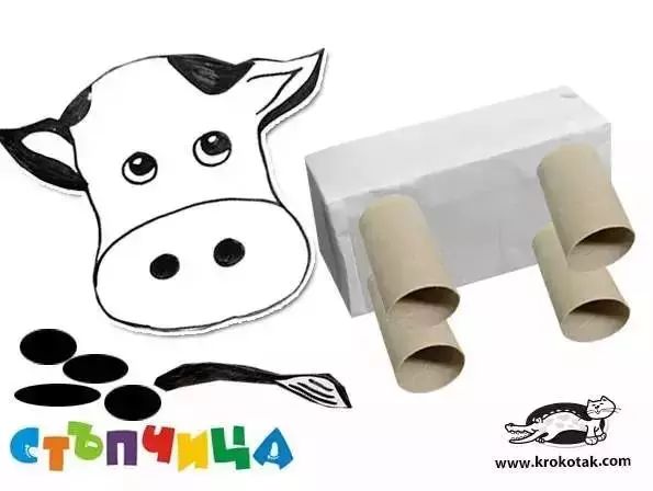 用卫生纸筒做牛的四肢,空箱子做身体 diy纸筒火箭 男孩子们喜欢玩飞机