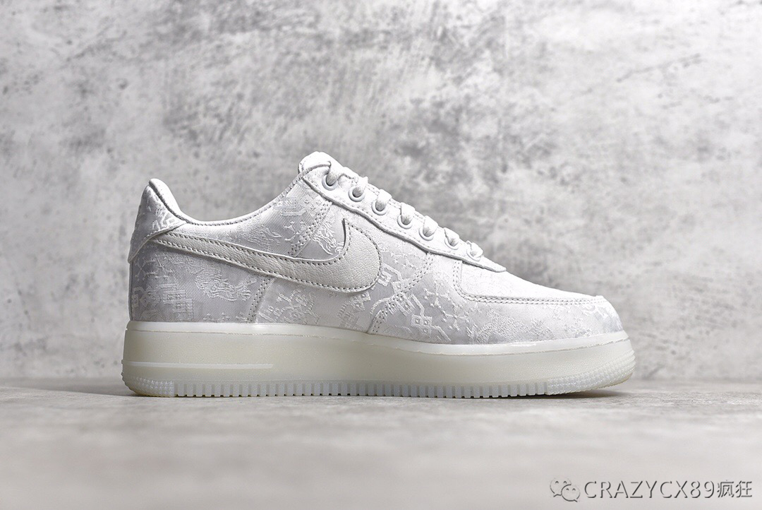 clot x nike air force 1 premium 空军 af1 纯白丝绸双层板鞋