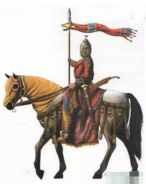 只要接受了突厥的封号,向突厥俯首称臣,就得接受突厥的狼头纛.