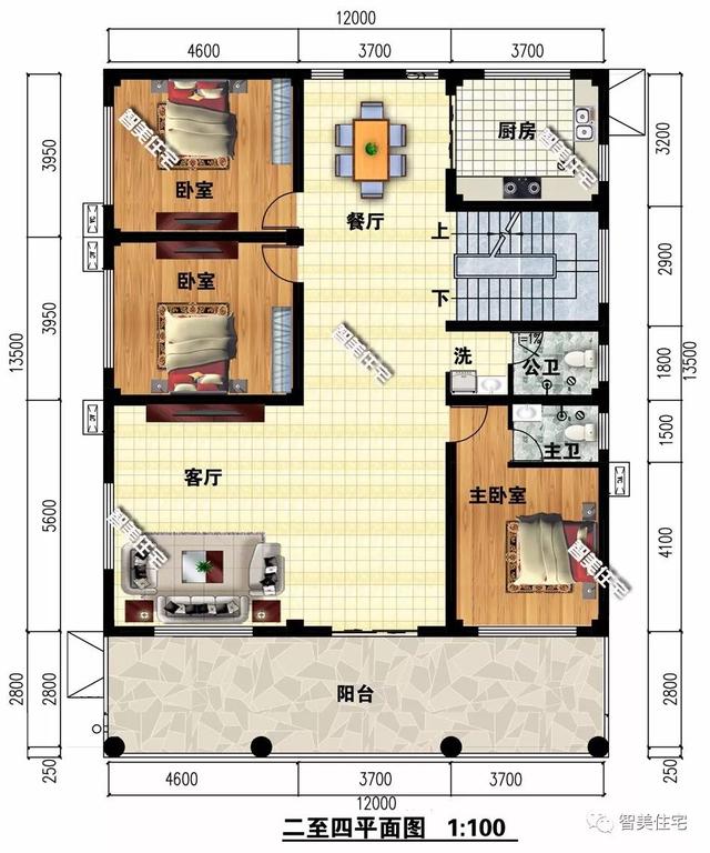 5米農村別墅,三兄弟共建戶型,氣派又溫馨_空間