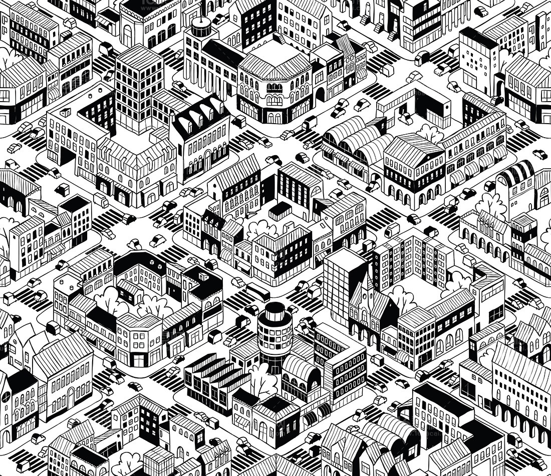 城市建筑城市建筑part 1-轴测图素材不错过每一期精致素材和免费教程