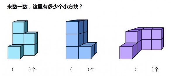 emma上了小学后,我惊讶地发现,一年级数学竟然出现了"数方块"的题目.