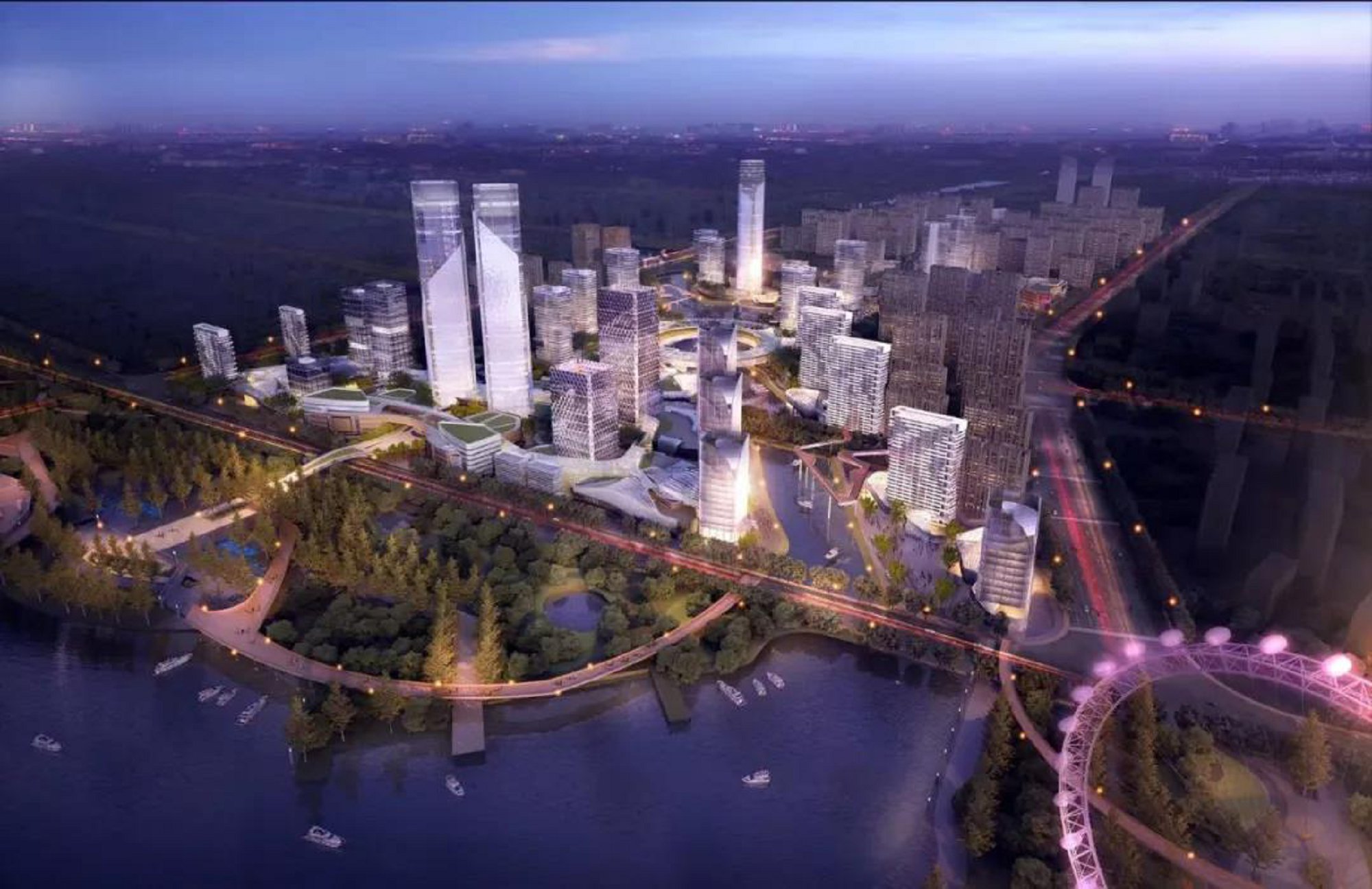 (效果图)宝能城以科技之城,创新之城,产业之城为核心架构,集承接世界