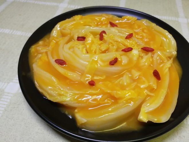 原创冬季菜谱金汤娃娃菜做法简单健康美味超下饭