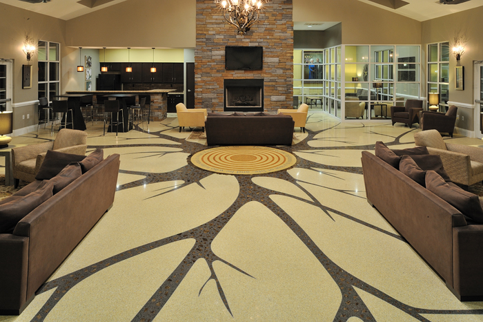 艾特石系列磨石地面在高端商业中心地面装饰的应用!