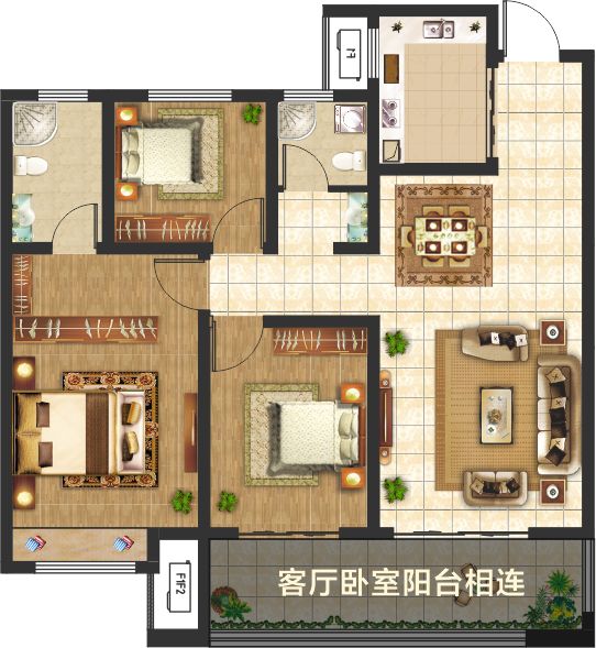 建业城二期明星户型解密115㎡三室两厅玩转空间布局
