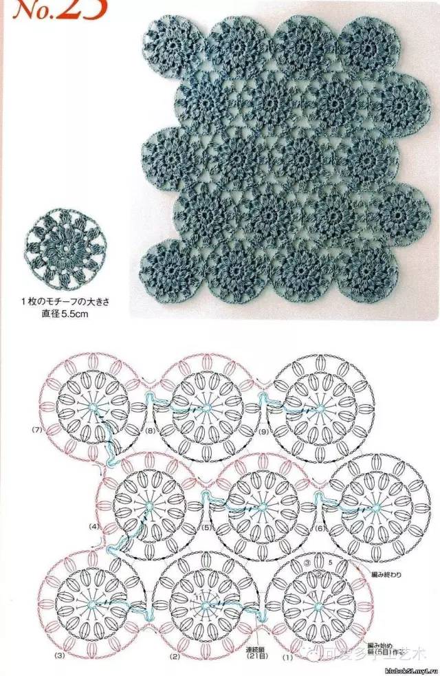 独特的钩针拼花花样大全简直是极品附图解
