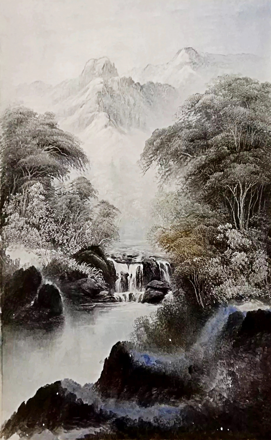 绘画教程18送你一幅山水画刀画中经典的冬景白桦树