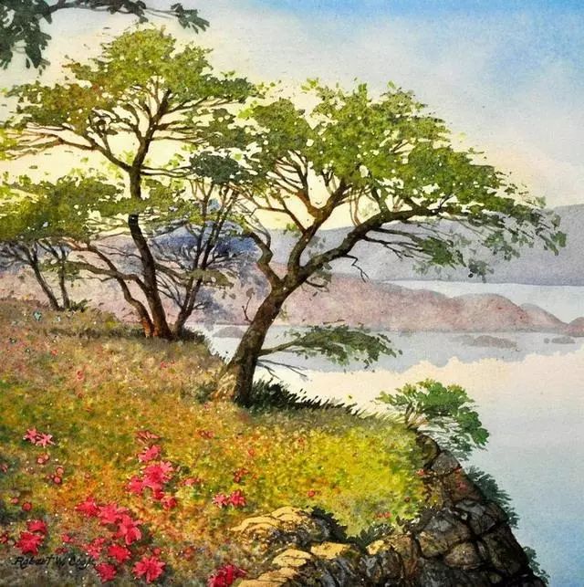 国外画风美国画家robertwcook风景水彩画