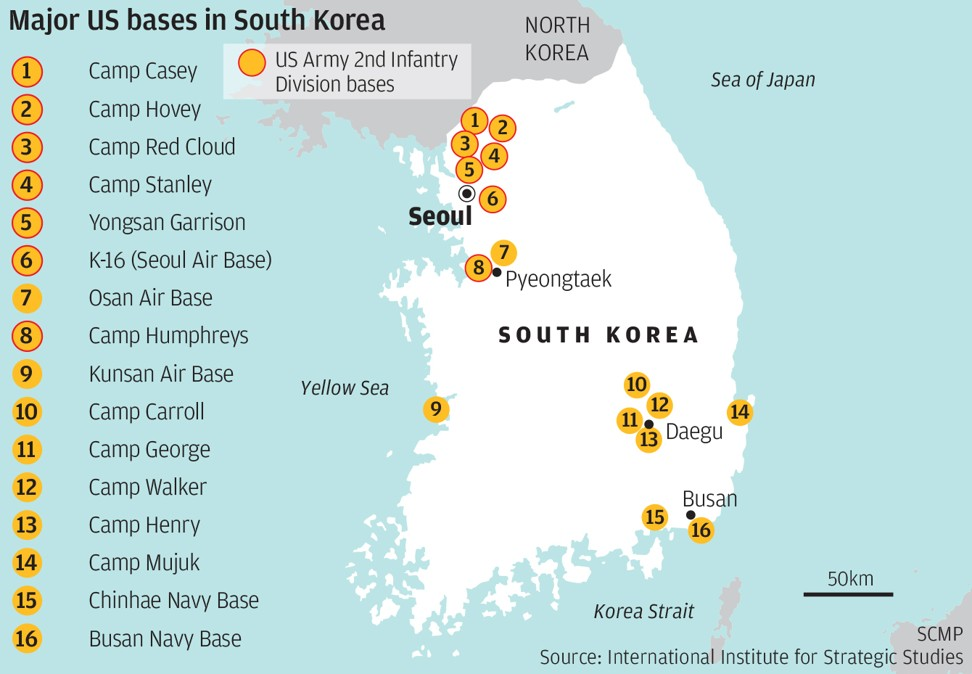 美驻韩军事基地分布图图片