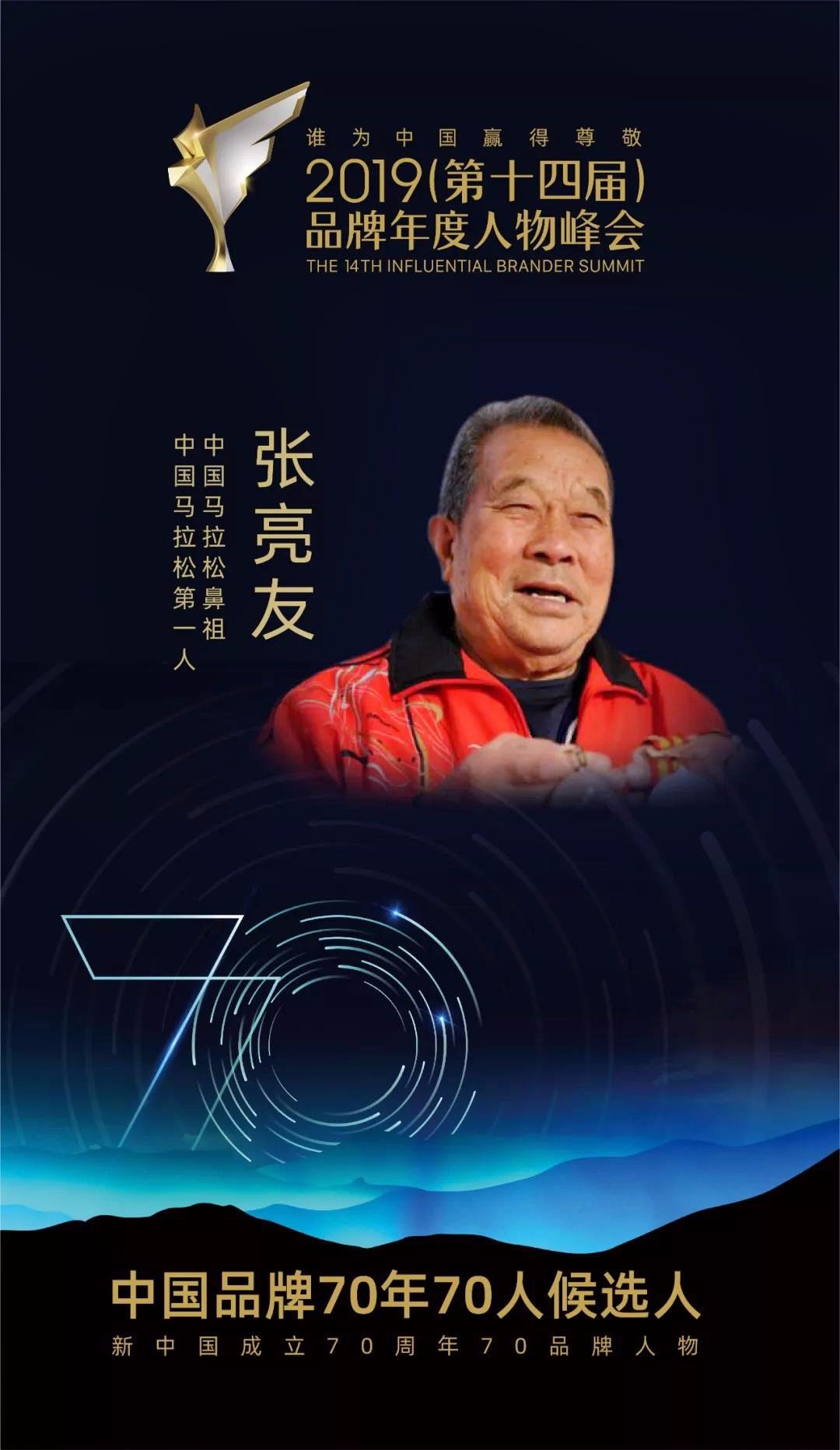 榜单前瞻90后马拉松第一人张亮友入选中国品牌70年70人
