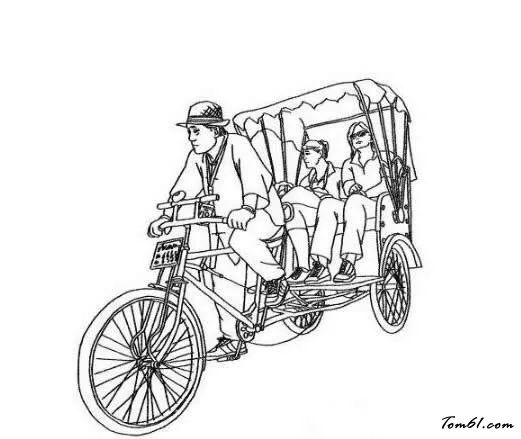 骑三轮车简笔画图片
