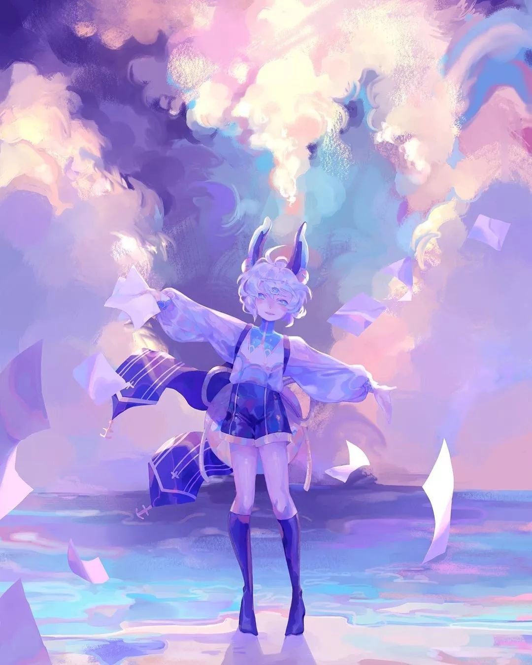 这种淡淡的紫色好高级