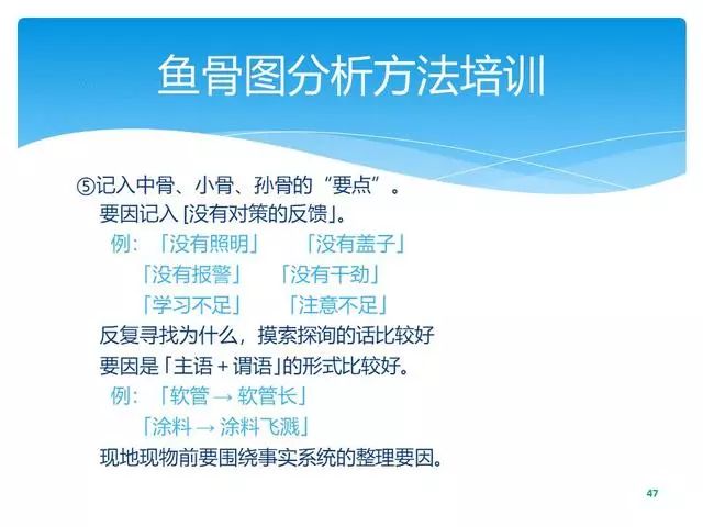 隔離並驗證根本原因,確定不同的糾正措施以消除根本原因;使用魚骨圖