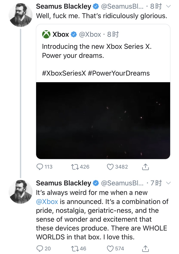 微软Xbox发明人盛赞微软XboxSeriesX：真是太棒了！_主机