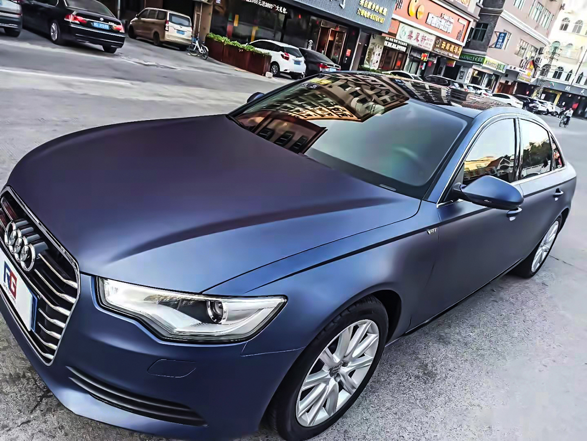 奥迪车身改色钛金冷夜蓝rg瑞集改色膜东莞厚街镇加盟店出品